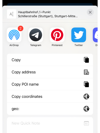 Paylaş eylemi iOS