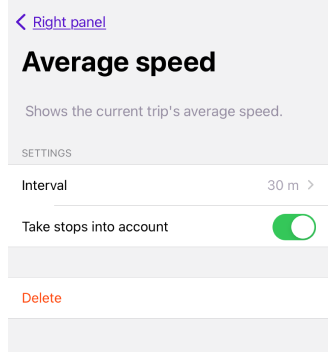 Ortalama hız widget&#39;ları