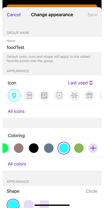 Favori eylemler ios