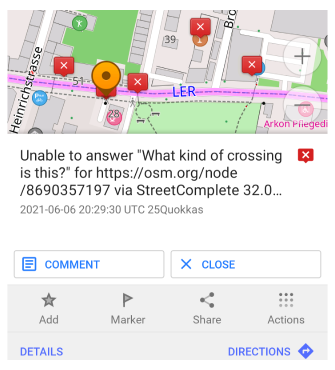 Коментувати нотатку OSM Android