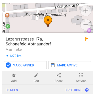 Дія Пройти маркер Android