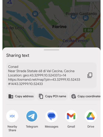 Дія Поділитися Android