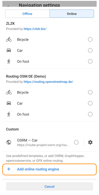 Спеціальна онлайн-маршрутизація Android