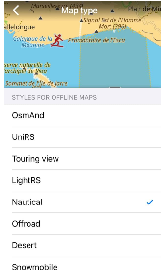 Тип морської карти в iOS