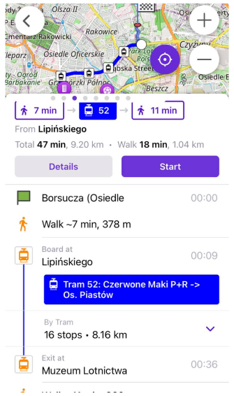 Навігація громадським транспортом iOS