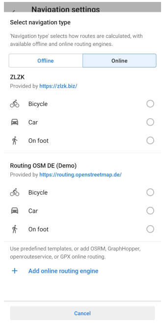 Онлайн-маршрутизація Android