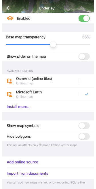Налаштувати підкладку / накладання iOS