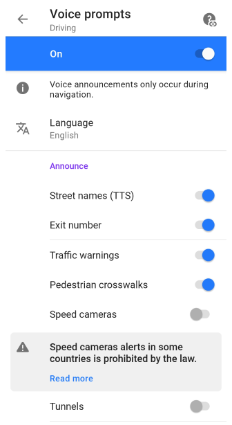 Налаштування голосової навігації Android