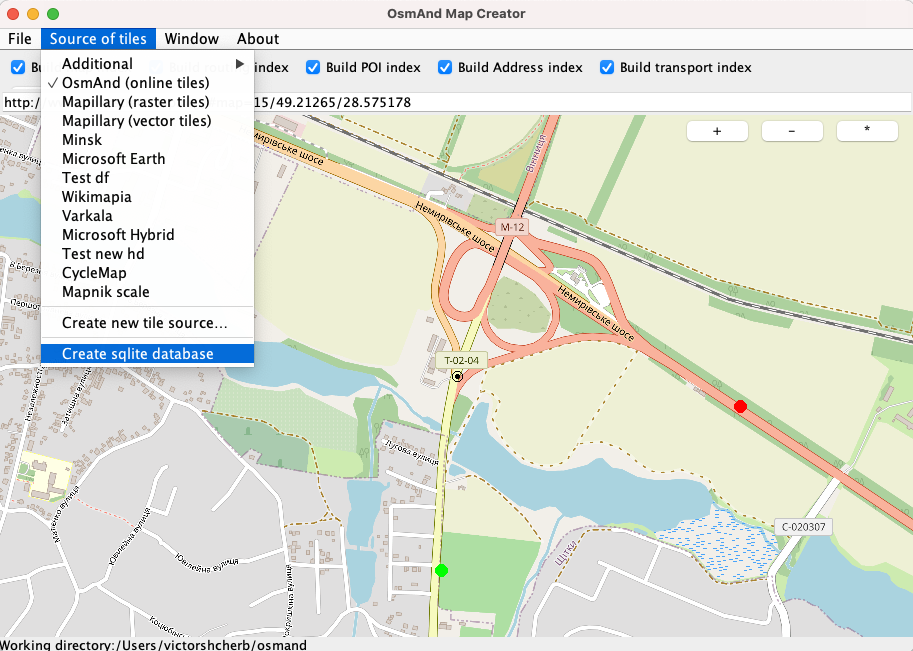 Create sqlitedb maps